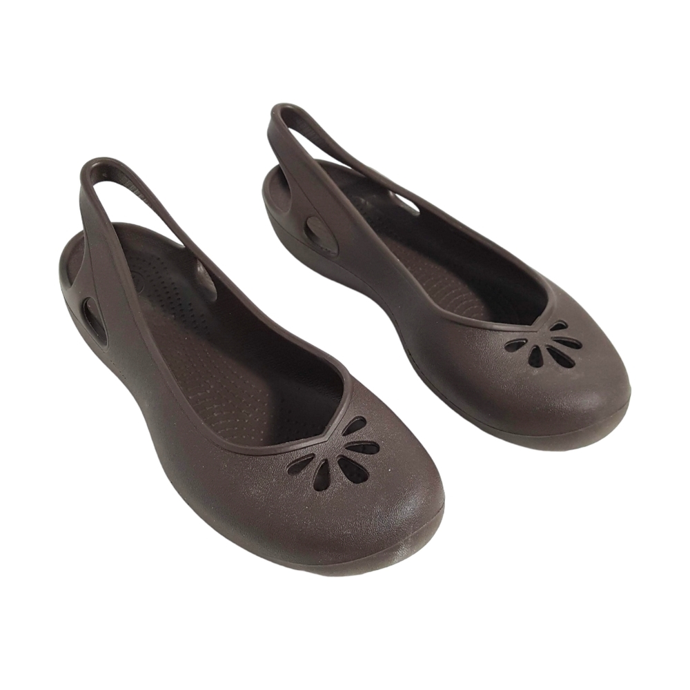 Crocs | slingback flats chocolate brown marked women's size 9 but fits size 7